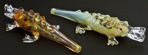 7" Animal Glass Pipe - Alligator