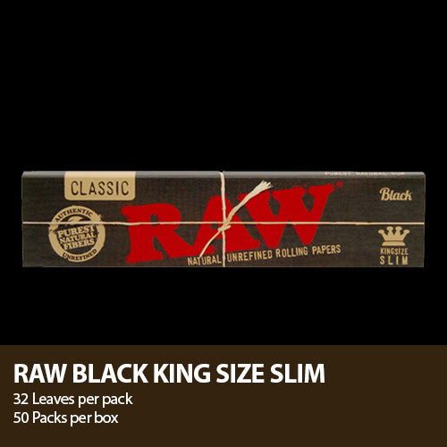 Raw Rolling Paper - Black Kingsize Slim