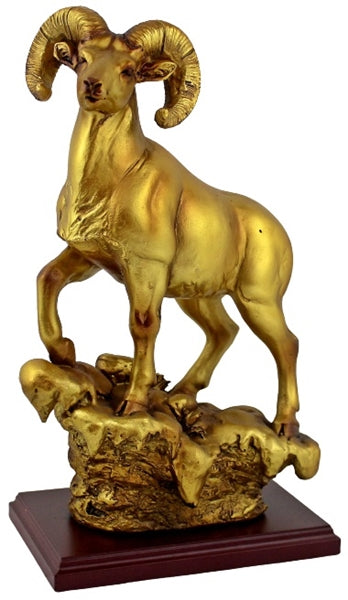 10" Bighorn Ram Figure - Gold