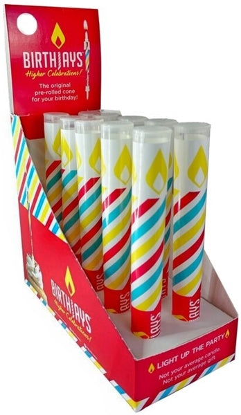 Birthjays Pre-Rolled Cones Birthday Candles 10pk