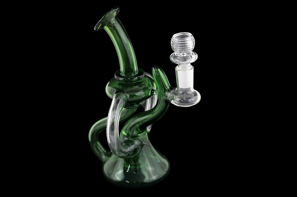 8" Triple Tube Curved Recycler Water Pipe