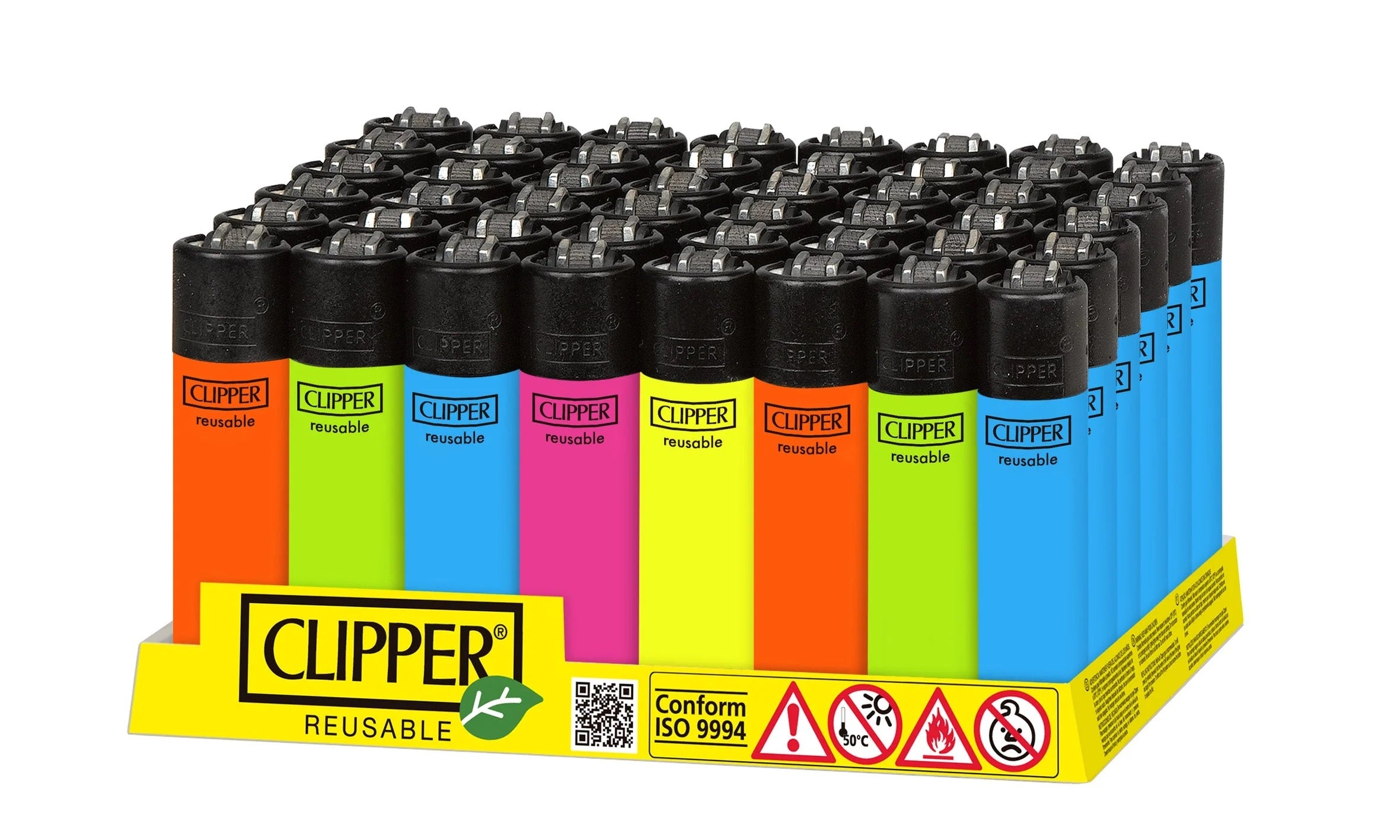 Clipper Lighter - Classic Fluo 48pk