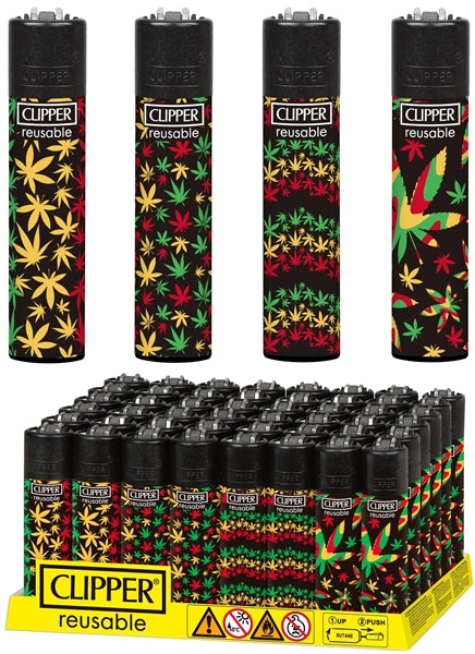 Clipper Lighter - Jamaican Pattern Leaf 48pk