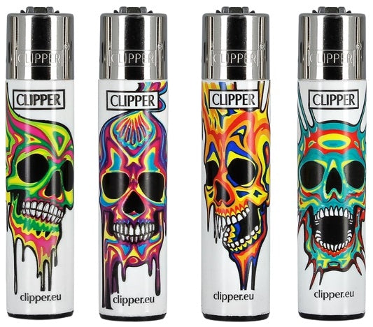 Clipper Lighter - Melting Skulls 48pk