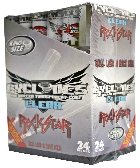 Cyclones Pre Rolled Transparent Cone - CLEAR - King Size - Rockstar