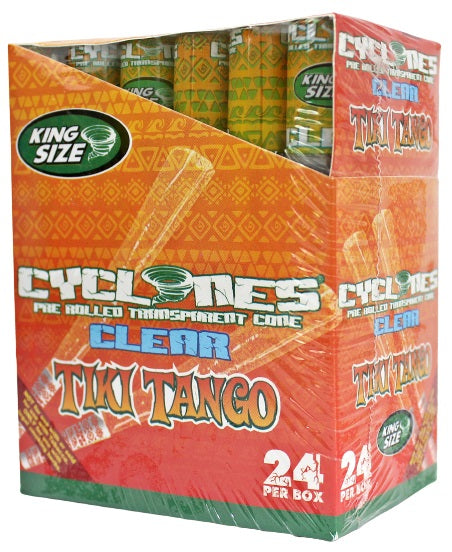 Cyclones Pre Rolled Transparent Cone - CLEAR - King Size - Tiki Tango