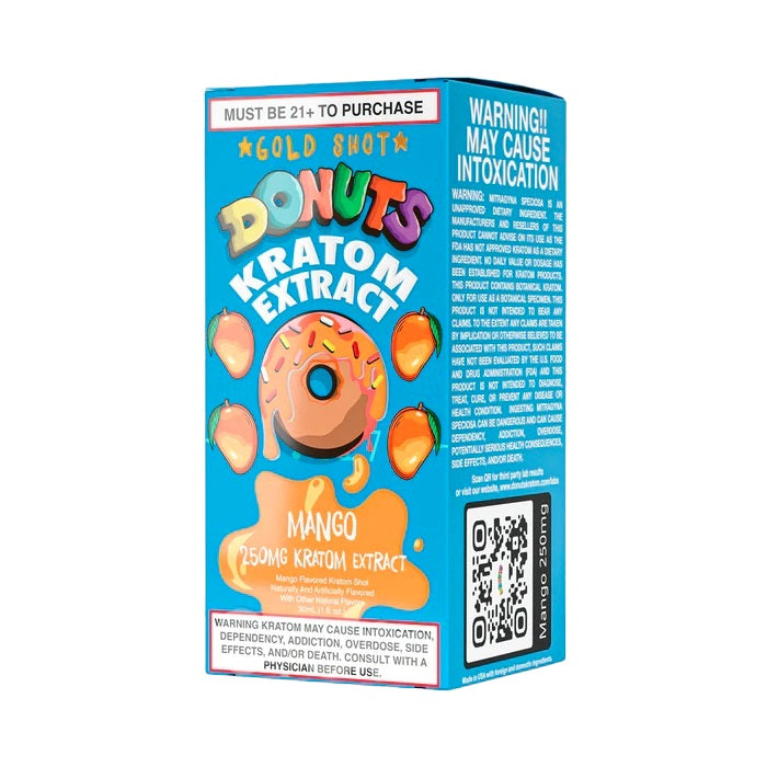 Donuts Gold Kratom Extract Shots - 250mg Mango 12pk