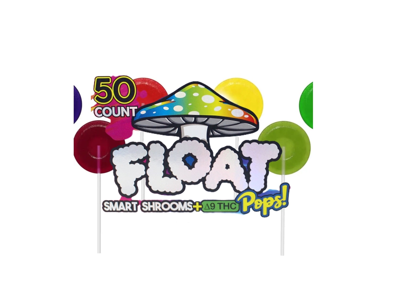 Float Smart Shrooms Delta 9 THC Lollipops 50pk