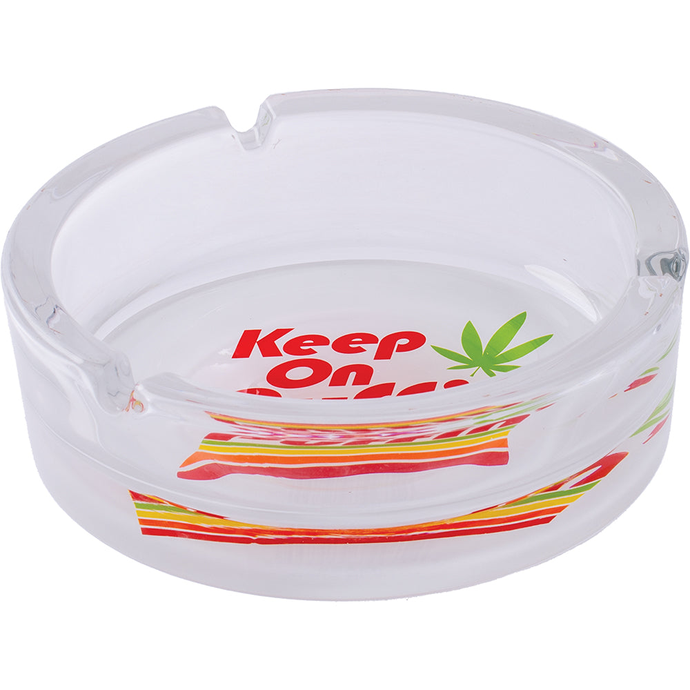 6.25" Keep On Puffin - Large Glass Ashtray