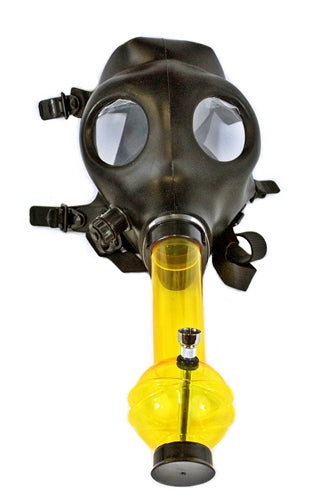 Gas Mask Acrylic Water Pipe With Box - Black
