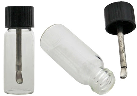 10ct Glass Bottle Metal Spoon Snuff Bullet