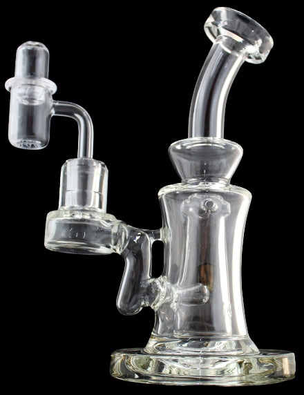 8" Stratus Glass Inside Chamber Curve Rig with Banger and Carb Cap