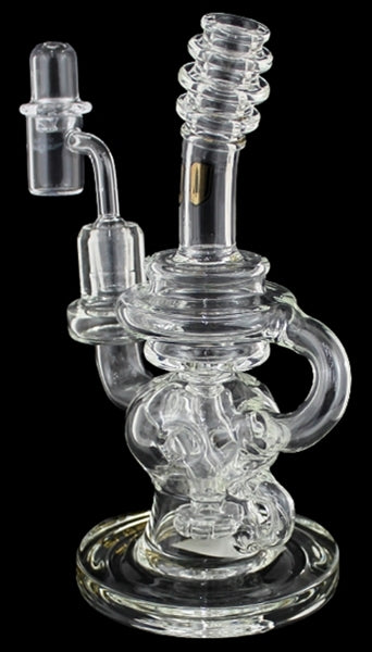 8" Stratus Glass Fab Egg UFO Perk Recycler with Banger and Carb Cap