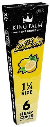King Palm Hemp Pop Flavor Tip Cones 1 1-4 - Lil Lemon