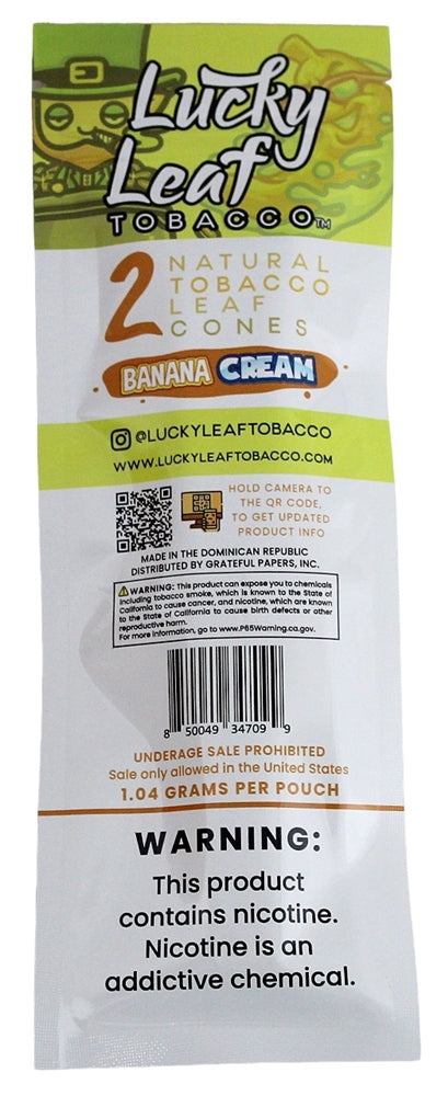 Lucky Leaf Tobacco Cones - Banana Cream 2pk/10ct