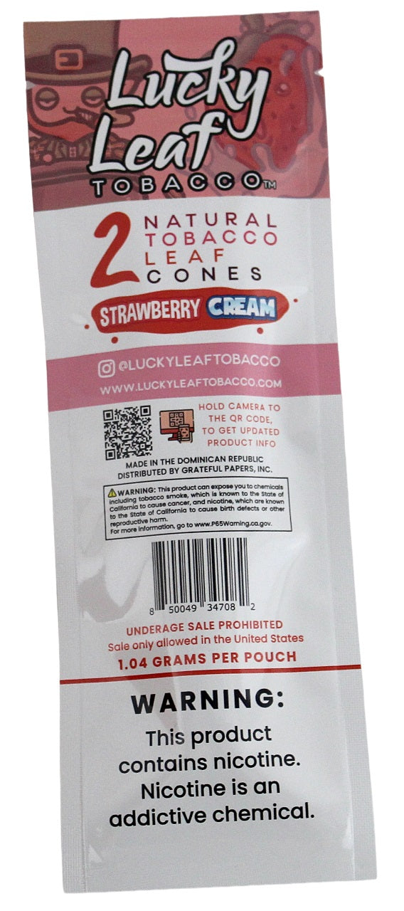 Lucky Leaf Tobacco Cones - Strawberry Cream 2pk/10ct