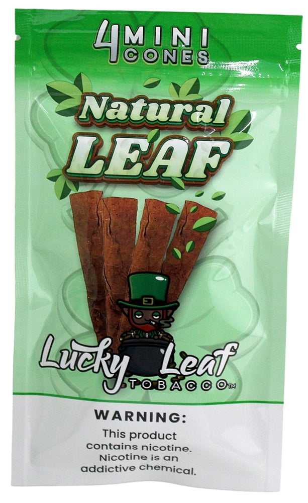 Lucky Leaf Tobacco Mini Cones - Natural Leaf 4pk/10ct