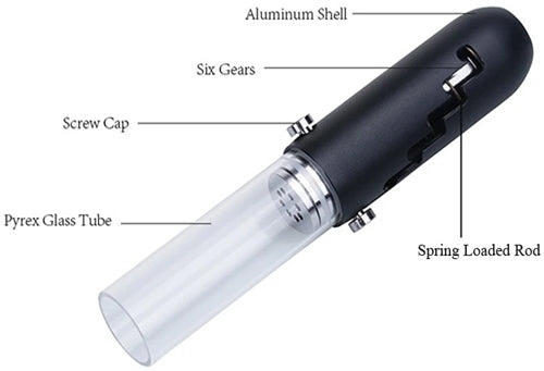 4ct MJ420 Adjustable Glass Blunt Smoking Pipe