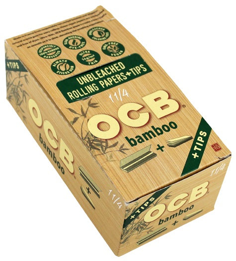 OCB Rolling Paper With Tips - 1 1-4 - Bamboo