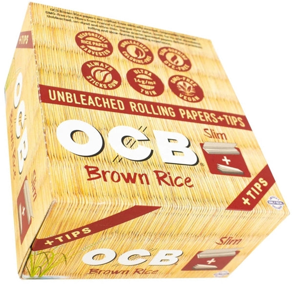 OCB Rolling Paper With Tips - King Size - Brown Rice