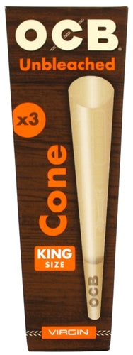 OCB Unbleached Cones - King Size 3-Packs x 32pk