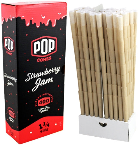 Pop Cones Flavor Activated Pre-Rolled Cones - 1 1-4 - 400pk - Strawberry Jam