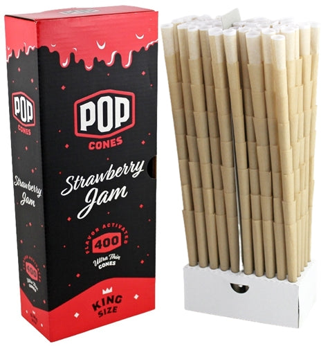Pop Cones Flavor Activated Pre-Rolled Cones - King Size - 400pk - Strawberry Jam