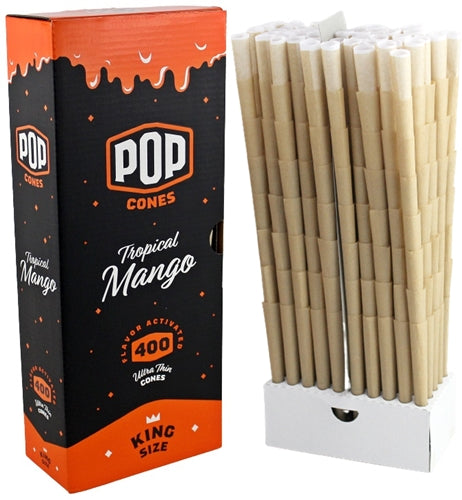 Pop Cones Flavor Activated Pre-Rolled Cones - King Size - 400pk - Tropical Mango