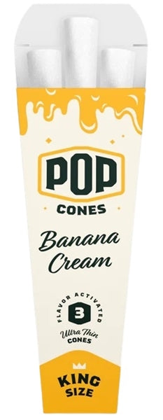 Pop Cones Flavor Activated Pre-Rolled Cones - King Size - ULTRA THIN - Banana Cream