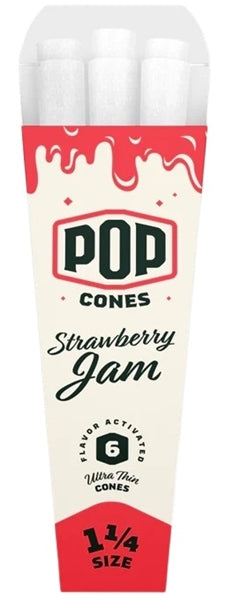 Pop Cones Flavor Activated Pre-Rolled Cones - 1 1-4 - ULTRA THIN - Strawberry Jam