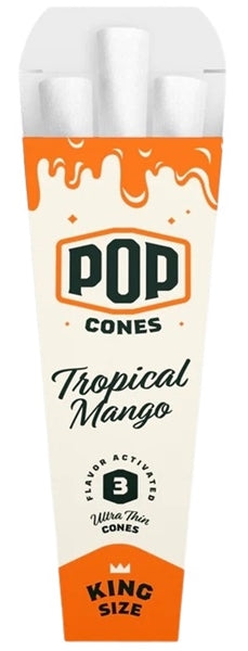 Pop Cones Flavor Activated Pre-Rolled Cones - King Size - ULTRA THIN - Tropical Mango