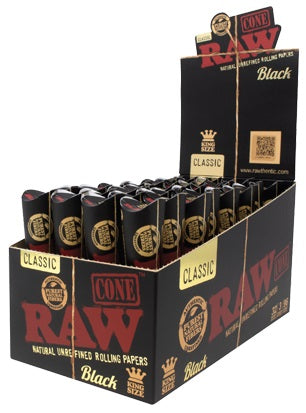 Raw Cones - Black - King Size 32pk