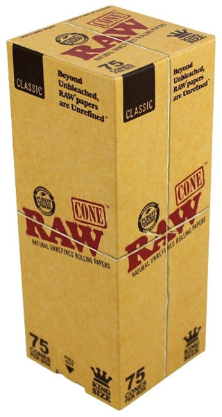 RAW Mini Bulk Prerolled Cones - Classic - King Size 75pk