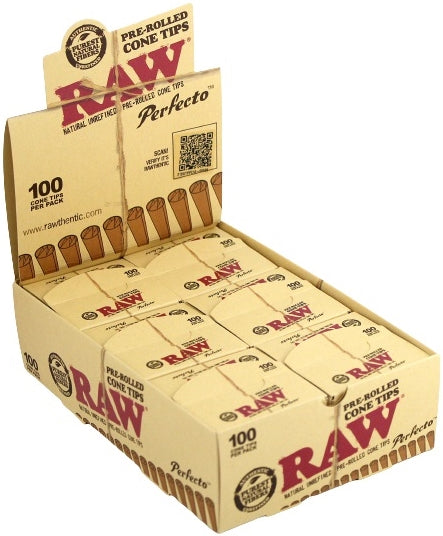 RAW Perfecto 100ct Pre-Rolled Cone Tips 6pk