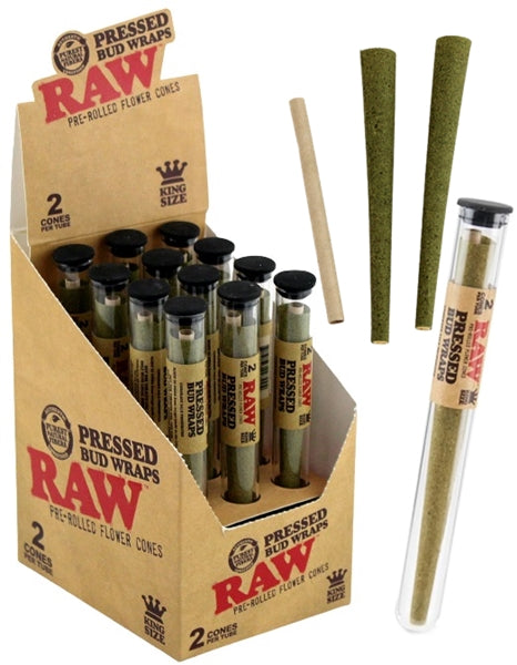 Raw Pressed Bud Wraps Pre-Rolled Flower Cones - King Size