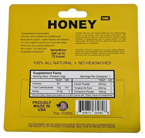 Rhino 14k Gold Male Enhancement Honey