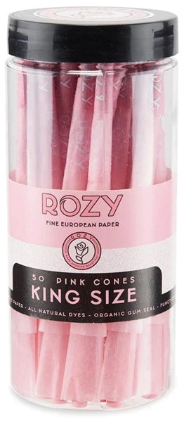 Rozy Pink Pre-Rolled Cones - King Size - 50ct Jar