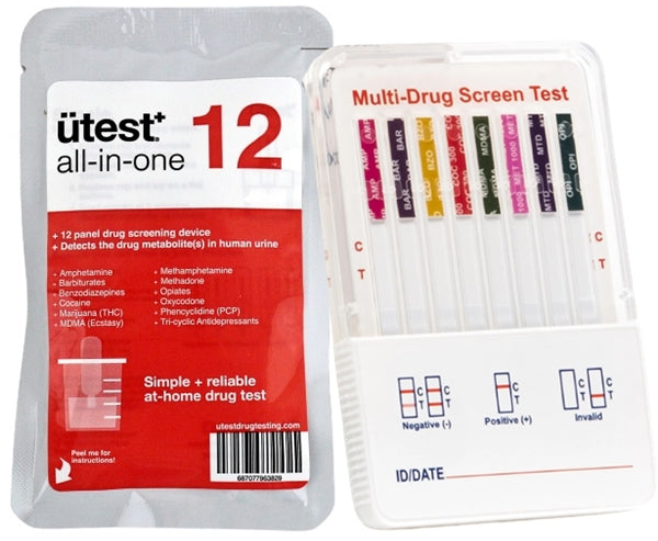 U-Test 12 Panel Drug Test Kit U - THC-COC-Meth-OPI-BZO-MTD-OXY-PCP-AMP-BAR-MDMA-TCA