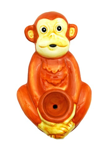 Wacky Bowlz Ceramic Hand Pipe - Monkey