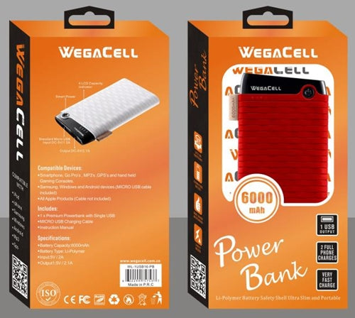 WegaCell 6000mAh Power Bank