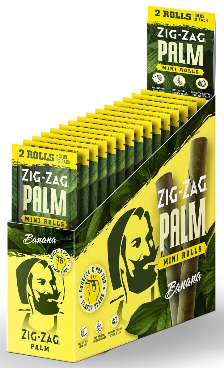 Zig Zag Mini Palm Rolls 15pk - Banana