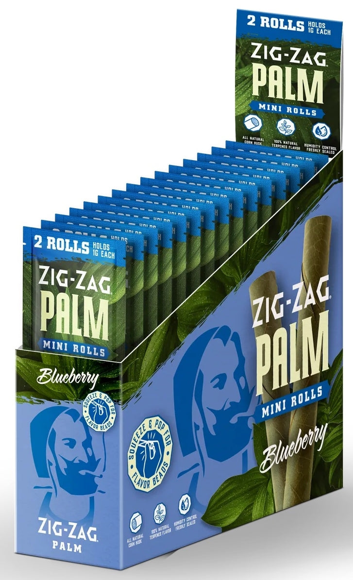 Zig Zag Mini Palm Rolls 15pk - Blueberry