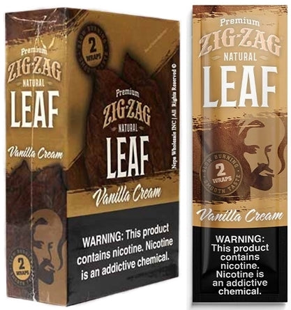 Zig Zag Premium Natural Leaf Wraps 25pk - Vanilla Cream
